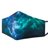 2021 Ny Vuxen Mask Starry Sky PM2.5 Bomull Anti-Dust 3D Utskrift Sommar Solskyddsmasker kan tvättas