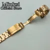 20mm rose gold stainless steel watch band folding buckle fit 40mm watch case mens strap