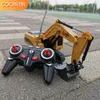 RC Graafmachine Bulldozer Toy 1:24 Truck Crane Elektrische Voertuig RTR Kid Gift Mini Afstandsbediening Legering Plastic Engineering Car Dump 220315