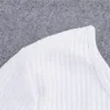 Een schouder camisole witte tank tops vrouwelijke gebreide oogst top slank korte shirt voor vrouwen kleding skew kraag casual tanks x0507