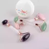 Ametyst Jade Roller Masażer Ciała Naturalne Kryształ Różowe Rolki Kwarcowe Twarz Podnoszenie Narzędzie Do Masażu Beauty Z Rękiem PMMP