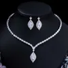 CWWZircons Shiny African Dubai Cubic Zirconia Bridal Wedding Necklace Luxury Jewelry Sets for Brides Dress Accessories T559 H1022