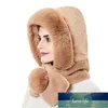 Earfraps Kvinnor Vinterpäls hatt med förtjockad varm keps huva dam utomhus vindtät ryska stil mjuka fluffiga mössor för kvinnor