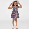 Toddler Baby Girls Princess Dress Fly Sleeve Leopard Tie-Dyed Imprimé Casual Wear Enfants Vêtements D'été Robes De Soirée Vêtements Q0716