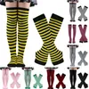 Dames Meisjes Gestreepte Handschoenen Sockings Warme Mouwen Grappige Cosplay Over Hoge Knie Lange Sokken Gothic Sweet Sexy Dij High Sockings Y1119