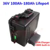 36V 100Ah 120Ah 130Ah 160Ah 180Ah liFepo4 batterij met BMS voor trolling motor UPS zonnestelsel zonne-straatverlichting EV + 10A lader