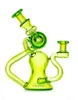 Vintage 8.5inch Green double uptake recycler Glass BONG Hookah Smoking Pipes Oil Burner avec bol ou Banger peut mettre le LOGO du client