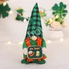 St.Patrick's Day Party Gnomes Shamrock Poupée Sans Visage Trèfle Vert Irlandais En Peluche Poupées Maison Table Décoration Enfants Jouets