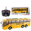 Electric/RC Car 4CH Electric Wireless Remote Control Bus With Light Simulation School Bus Tour Bus Model Toy 211029 240314