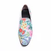 Italian Mens Shoes Casual Luxury Brand Embroidery Loafers Floral Genuine Leather Moccasins Comfy Breathable Slip On Boat Shoes