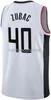 Cousu # 40 Ivica Zubac Basketball Jersey Blanc / gris personnalisé hommes femmes jeunes maillot de basket-ball XS-5XL 6XL