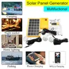 Solar Power Panel Generator Kit 5V USB Laddare Hemsystem med 3 LED-lampor Ljus