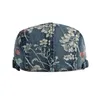 Floral Höst Vinter Berets Hat Kvinnor Denim Newsboy Caps Visors Boinas Gatsby Kepsar Duckbill Ivy Flat Cap for Girls