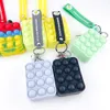 Toys Silicon Squeeze Keychain portefeuille simple poussoir Bubble Press Antistress Mini Coin Purse Cartoon Sac Lanyard For Keys Children Girl Lady4972759