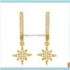 Charm Jewelrydesigners Mi Character Rixing Temperament Diamond Eight Star Long Earrings Women Eru34 Drop Delivery 2021 Bjydr
