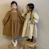 Coréen Japon Style Enfant Enfants Princesse Robe Printemps Bébé Filles Casual Lin Coton À Manches Longues Rétro 210429