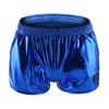 Underpants Boxers Underwear Nylon Sexy Men PU Faux Leather Shorts Sheathy Cool Male Gay Trunks