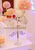 Ev Yemeği Masa Dekorasyon 5 Arms Kristal Mumluk Düğün Şamdan Centerpiece Şamdan Fener Standı Doğum Günü Partisi Dekor Gümüş Altın Renk
