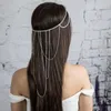 Pinces à cheveux Barrettes élégantes longues pampilles strass chaîne de mariée bijoux de mariage casque pour femmes cristal front tête accessoires