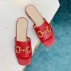 Summer flat slippers soft bottom women's sandals casual fashion open toe metal button size 34-42
