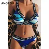 Fashion Exotic Sets Women Letter Solid Patchwork Sexy Lingerie Underwear G-String Set Bra And Panties Two-Piece Suit 210515