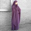 Conjunto de roupa de oração muçulmana Ramadan Vestido feminino com capuz Hijab Conjuntos de saia Jilbab Abaya Longo Khimar Djellaba Eid vestido islâmico Niqab253c