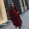 Oversized Winter Fur Coat Kvinnor Parka Lång Varm Jacka Coats Hoodies Lossa Outwear Casaco Feminino