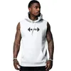 Sportscholen kleding heren bodybuilding capuchon tanktop katoenen mouwloze sweatshirt fitness sportkleding tops man