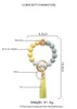 Keychains Solid Color Silicone Pärlor Bangle Pu Leather Fringe trälehandarmband Key Ring Smyckespåse Pendant Gift