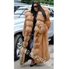 Fashion Long Winter Hooded Faux Coat Loose Thick Warm Plus Size Artificial Fur Jacket Women Full Sleeve Outerwear Coats2024