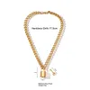 17KM Gothtic Gold Lock Chunky Chain Necklace For Women Men Big Chains Unlockable Locks Key Pendant Necklaces Exaggerated Jewelry2367792