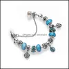 Charm Bracelets Jewelry Bracelet Alloy Large Hole Glass Beads Diy Handmade Beaded Drop Delivery 2021 Ruioq