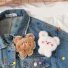 Cute Bear Animal Plush Doll brooch Key Chains Hanging Keychain Ring Bag Phone Decoration KeyRing Pendant