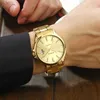 남자를위한 Wwoor 패션 방수 시계 스테인레스 스틸 골드 럭셔리 쿼츠 스포츠 비즈니스 시계 남자 자동 날짜 손목 시계 210527