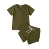 Mode Sommer Neugeborene Baby Girls Jungen Kleidung gerissene Baumwolle lässige Kurzarm Tops T -Shirt Shorts Kleinkind -Säuglings -Outfit Set