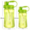 1000/2000ml High Quality Drop Resistance Handgrip Food Grade Plastic Sports Hiking Clover Portable Water Bottle 210907