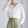 Printemps coréen chemise en mousseline de soie femmes à manches longues OL décontracté lâche solide cardigan chemisier hauts Blusas Mujer 8897 50 210508