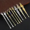 8 stijlen Wax dabber tools verstuiver tank metalen 77mm pot roken sexy meisje vrouw mini dab tool stick lepel oor pick voor droog kruid met o ring titanium nail vape vaporizer