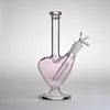 9inch lindo amor coração estilo vidro bong água cachimbo de água fumar tubo de fumo 18.8mm fêmea articulação feminina amigável com tigela pode colocar o logotipo