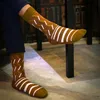 Men's Socks 1 Pair Male Cotton Colorful Striped Jacquard Art Hit Color Dot Long Happy Dress Sock