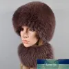 Beanie / Skalle Caps Hand Gör kvinnor Real Äkta Fur Hat Scarf Girls Natural Headbands Cap Winter Knit Scarves Beanies1