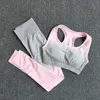 Ombre Yoga Set Soutien-gorge et leggings de sport Femmes Gym Set Vêtements SeamlWorkout FitnSportswear FitnSports Costume Sportswear X0629