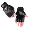 En gros 5 paires/packs PU cuir crâne Punk conduite moto motard gants sans doigts pour hommes femmes gants noirs gants cool H1022