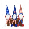 1 Stück American Independence Day Party Supplies Zwergelfe Ornamente langbeiniger spitzer Hut gesichtslose Puppe Sternenbanner-Marionette