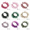 5d Färgglada Mink Ögonfransar 15mm ~ 20mm Prom Överdrift Fluffy Lashes False Eye Lash Extension Makeup Tools