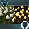 luzes solares de cogumelos.