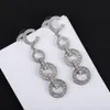 2021 Fashion style drop earring with sparkly diamond round shape design women wedding jewelr gift have box stamp PS4143