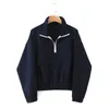 Streetwear Style Navy Blue Jacket 여성 캐주얼 느슨한 턴 다운 칼라 지퍼 긴 소매 봄 코트 여성 Chaqueta 210514