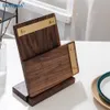 Walnut Menu Splint Listing Display Displier DiLower Frame Латунный зажим для кофе ресторан вина Заказать Вертикальный стол Плакат