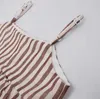 Stripe Baby Girl Costumes Ensembles d'été Sun-Top + Jupe-pantalon 2PCS Tenues Vêtements 2-6Y LT030 210610